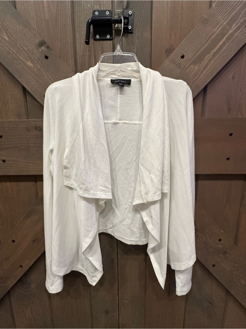 Karen Kane Women's White Draped Open Cardigan